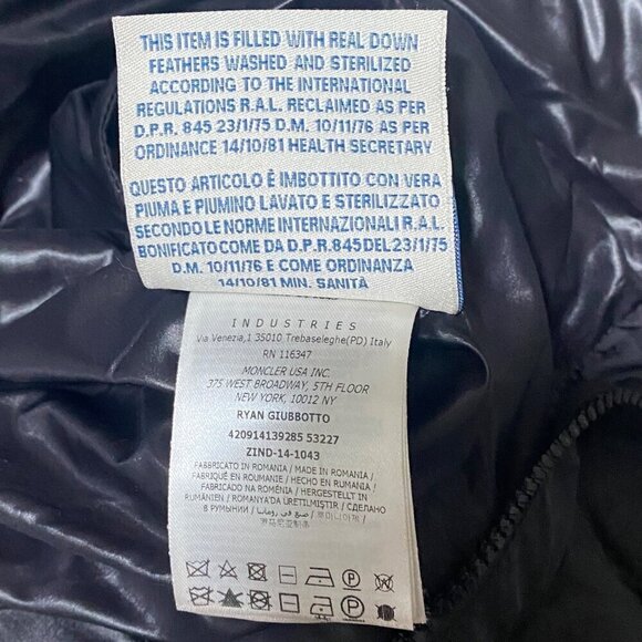 Moncler Ryan Down Jacket In Black Size 1 Small - Picture 7 of 8